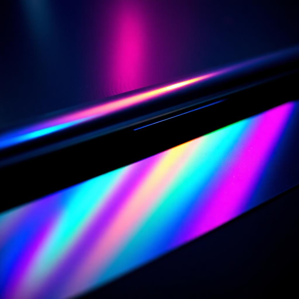 Christmas Holographic Sticker Pack — a holographic sticker catching rainbow reflections under studio light, customized with UV DTF transfer printing by Furnace Design Lab