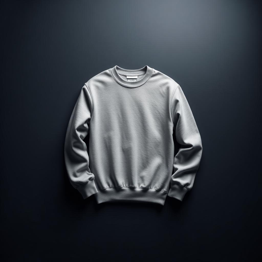 Halloween Crewneck Sweatshirt — a heather grey crewneck sweatshirt laid flat under studio lighting, customized with DTF transfer printing by Furnace Design Lab