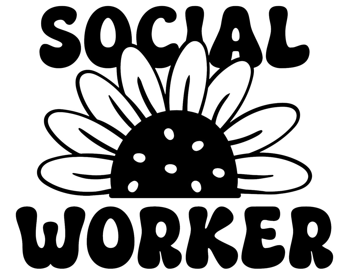 Social Worker DTF transfer design