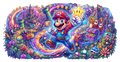 Mario UV printed glass tumbler wrap design