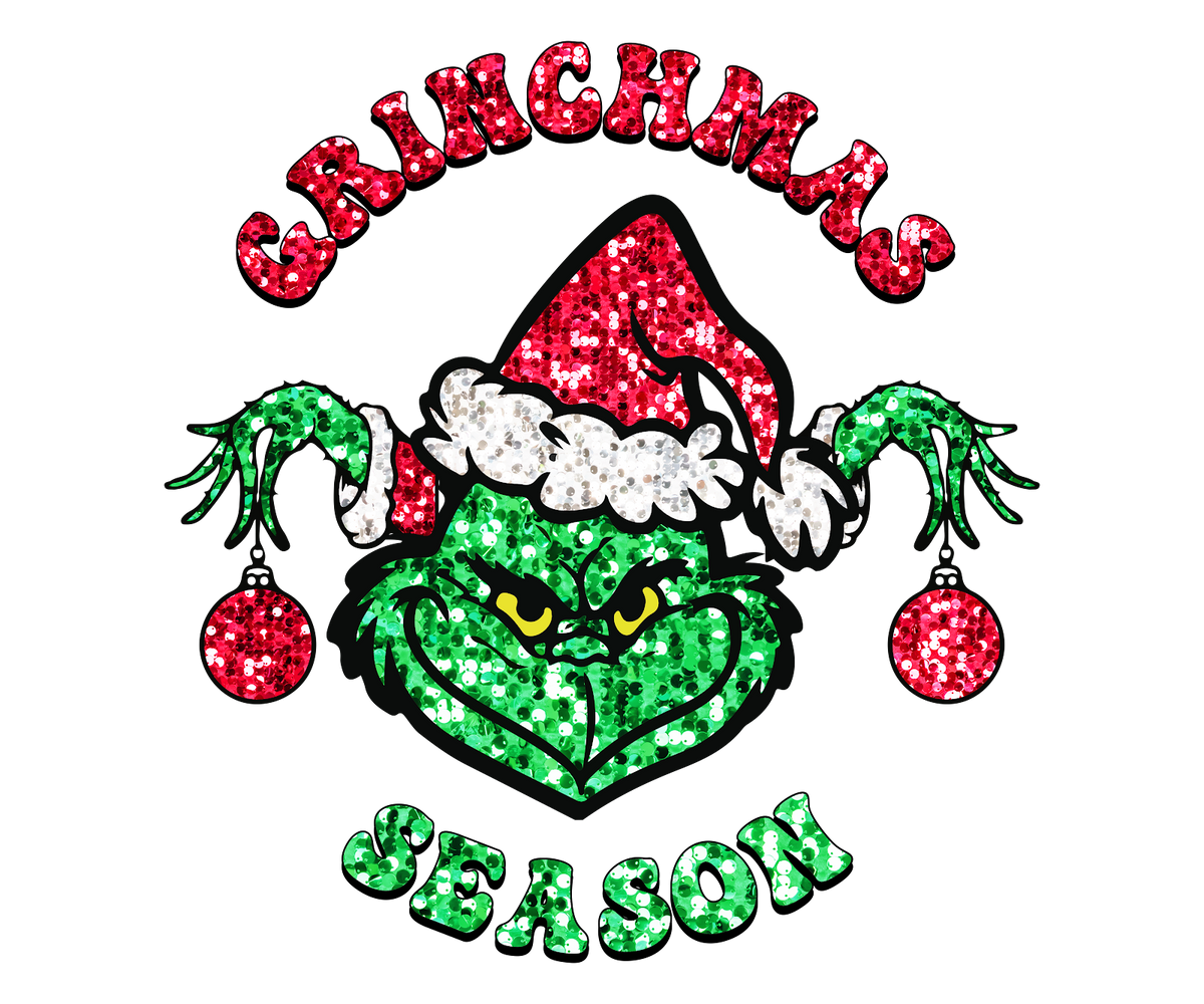 Grinch Christmas DTF transfer design