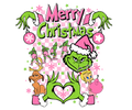 Grinch Christmas DTF transfer design