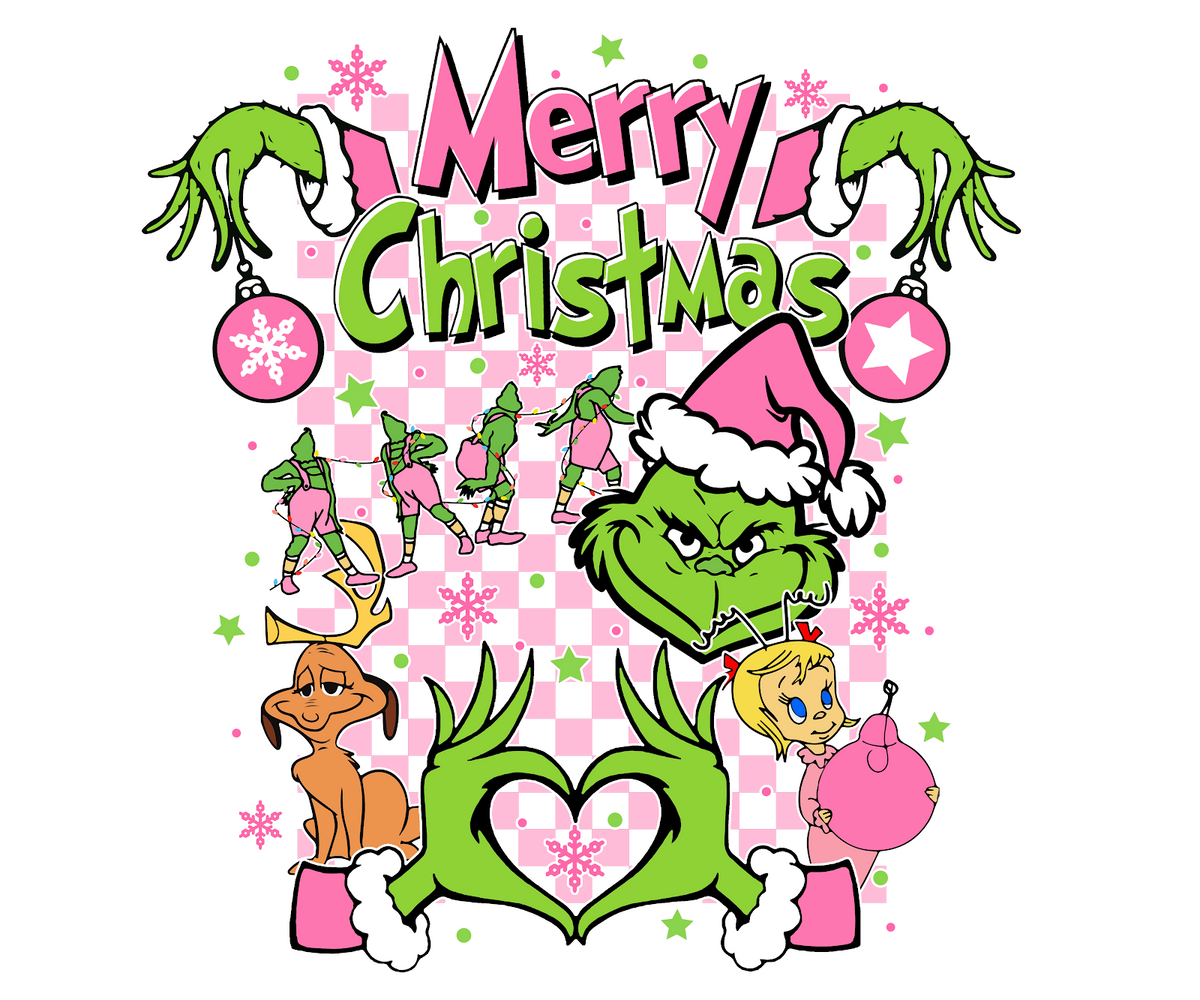 Grinch Christmas DTF transfer design