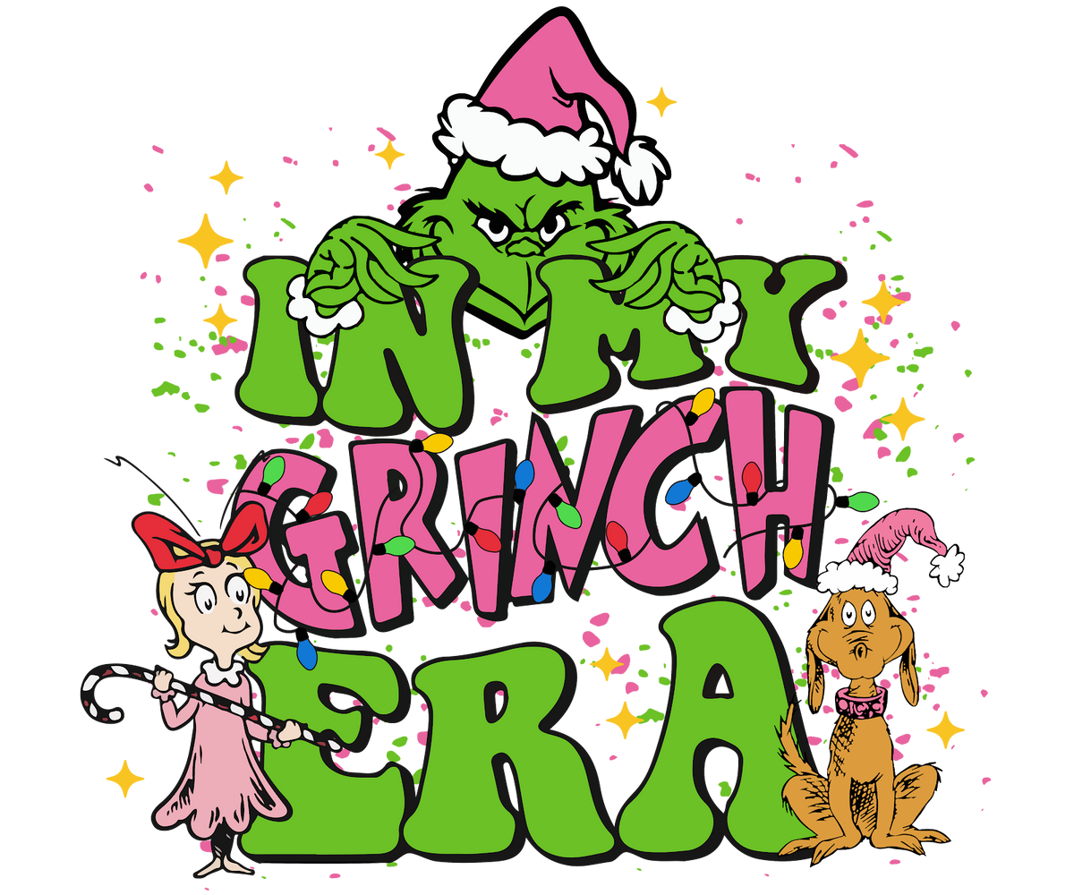 Grinch Christmas DTF transfer design