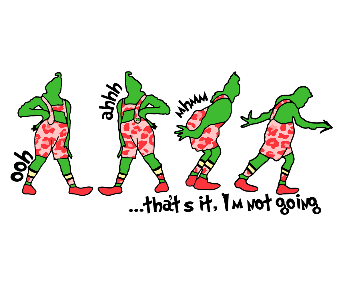 Grinch Christmas DTF transfer design