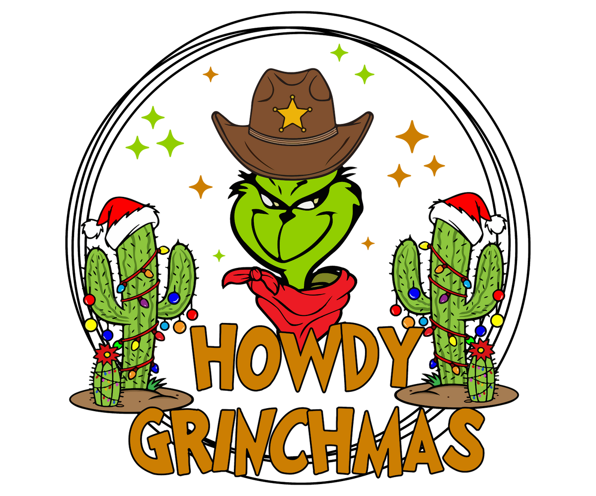 Grinch Christmas DTF transfer design