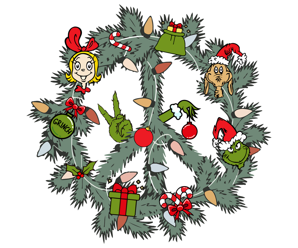 Grinch Christmas DTF transfer design