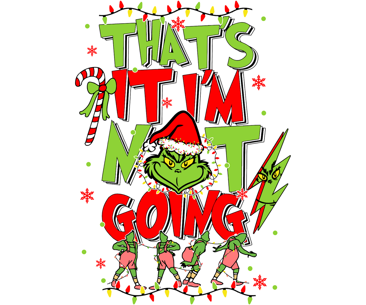 Grinch Christmas DTF transfer design