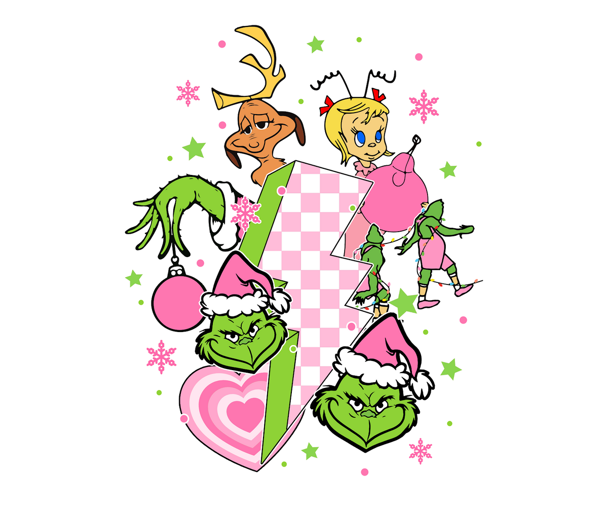 Grinch Christmas DTF transfer design