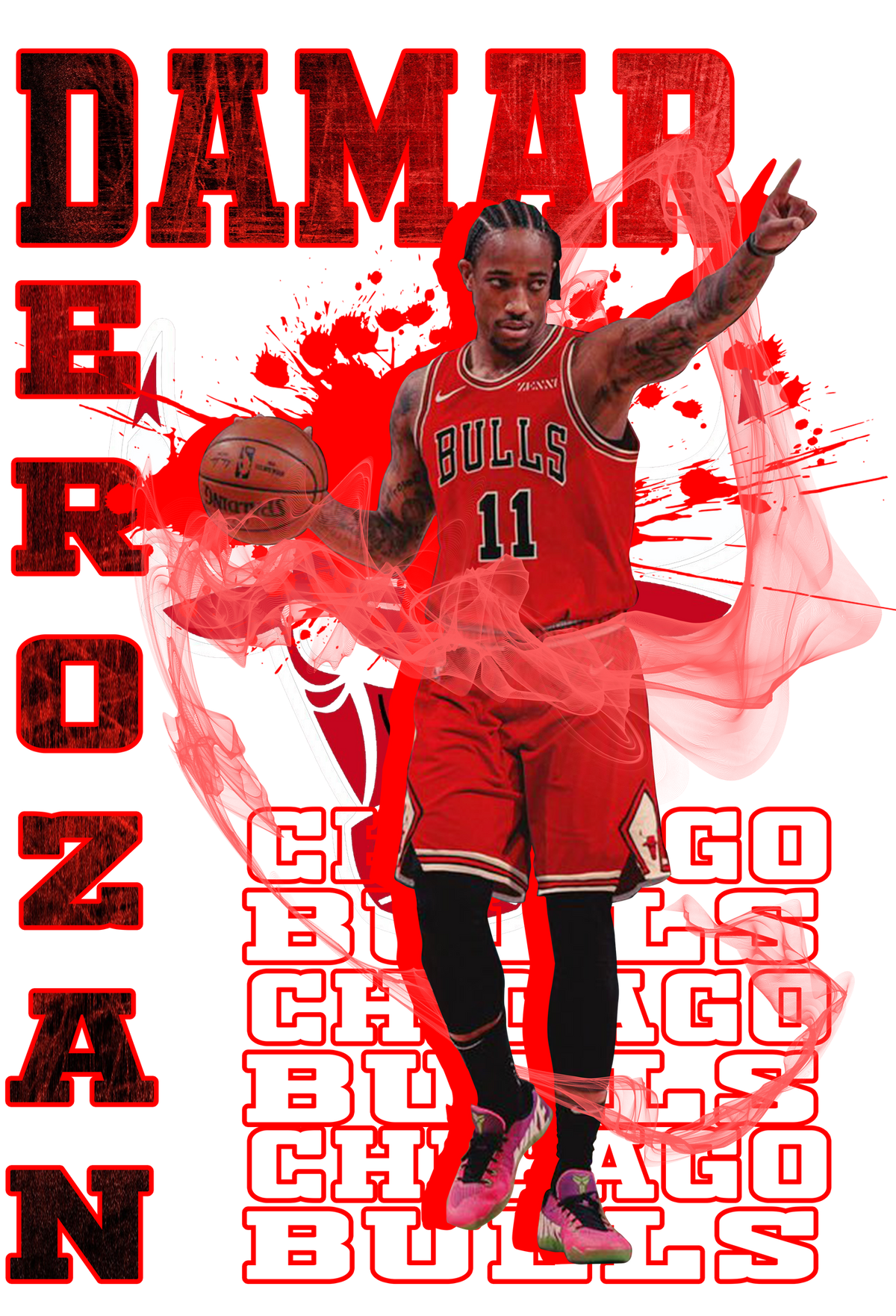 Basketball DTF transfer design
