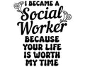 Social Worker DTF transfer design