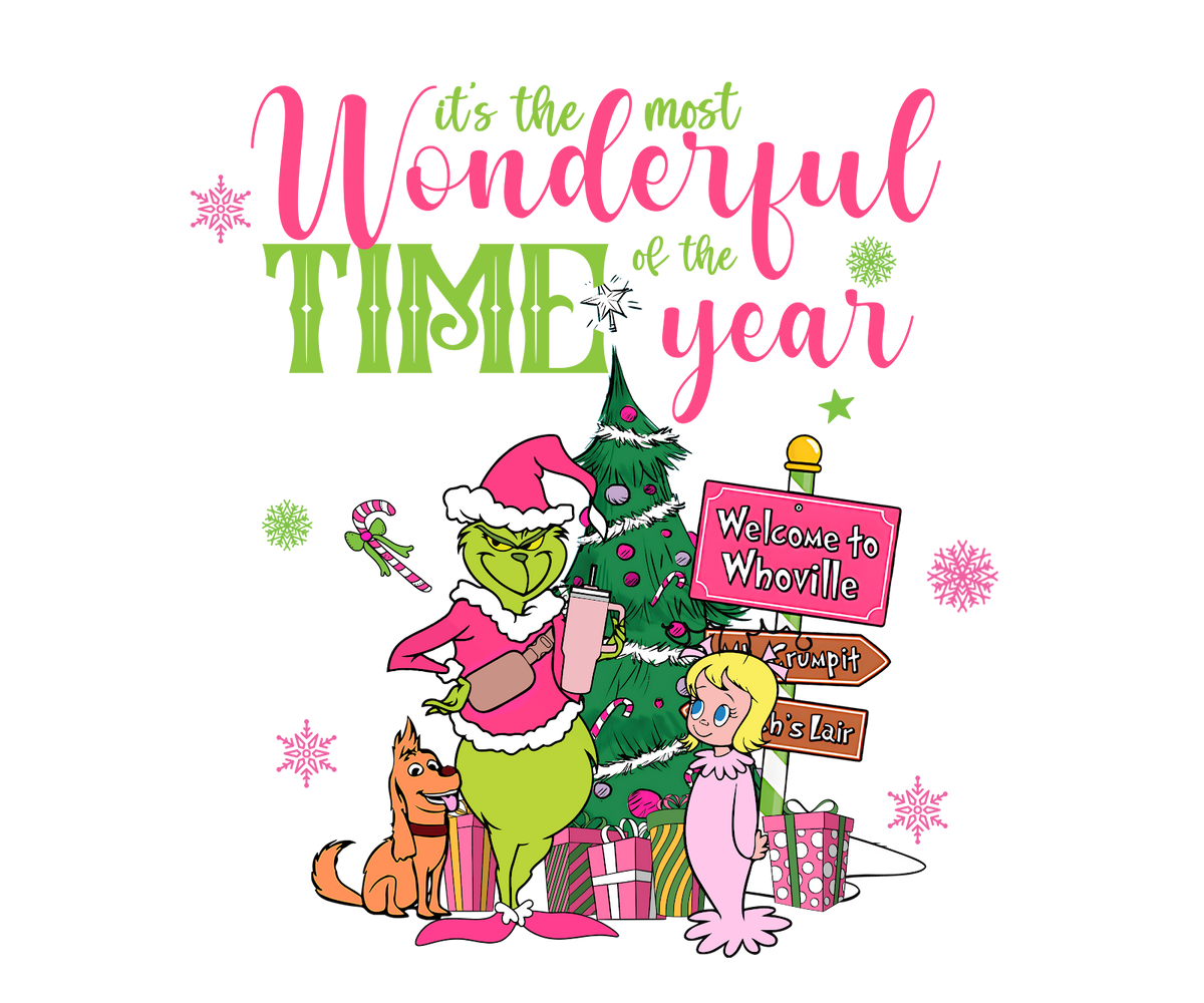 Grinch Christmas DTF transfer design