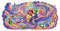 Mario UV printed glass tumbler wrap design