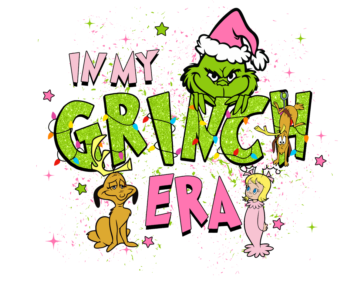 Grinch Christmas DTF transfer design