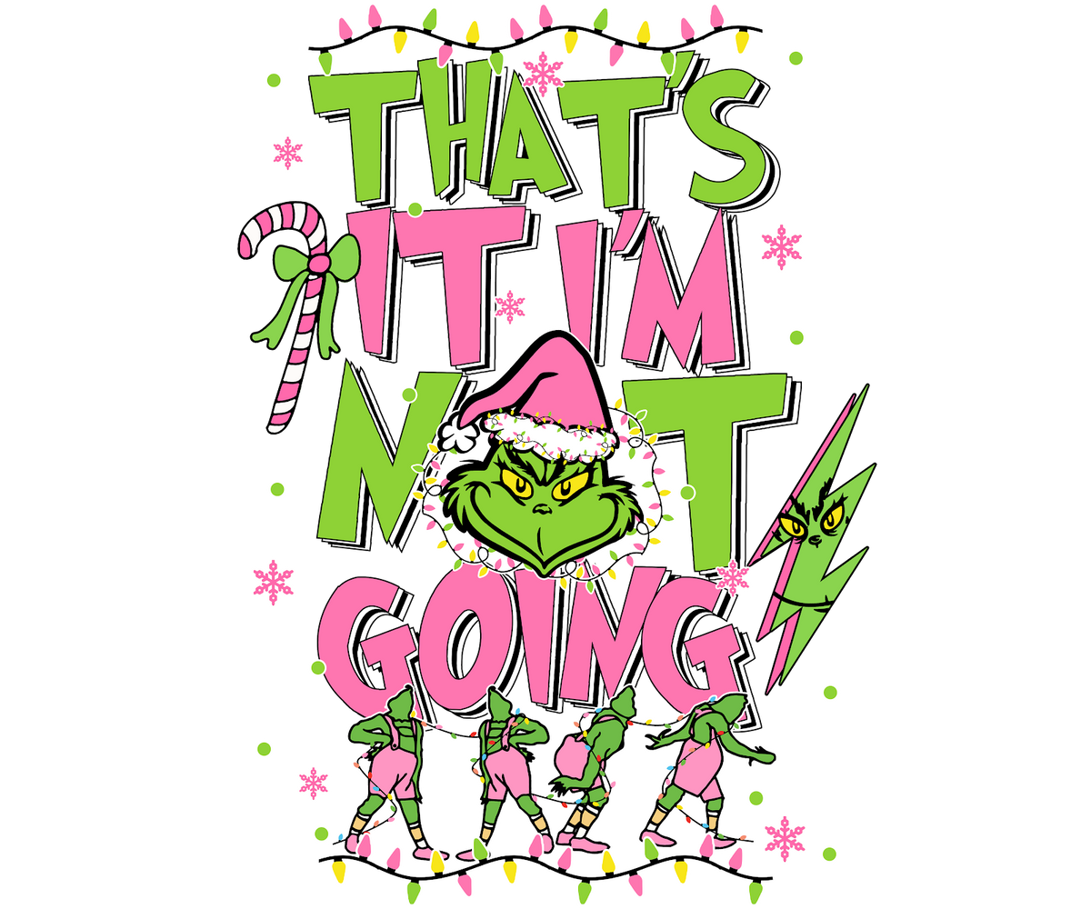 Grinch Christmas DTF transfer design
