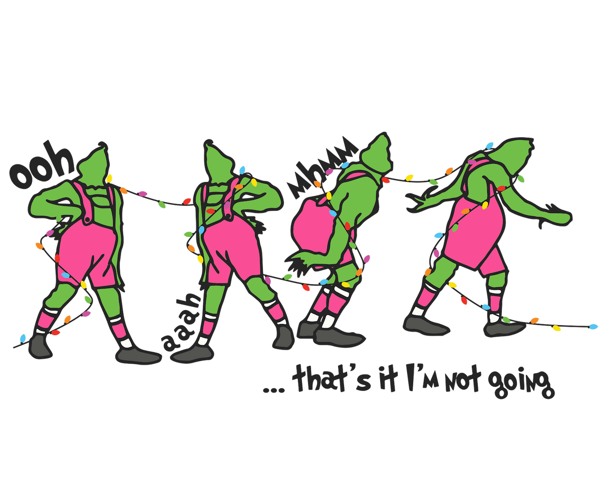 Grinch Christmas DTF transfer design