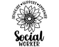 Social Worker DTF transfer design