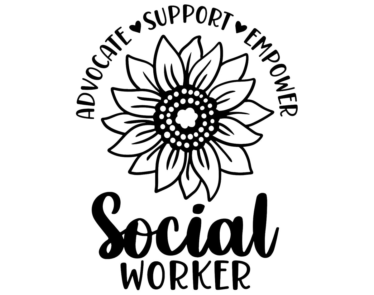 Social Worker DTF transfer design