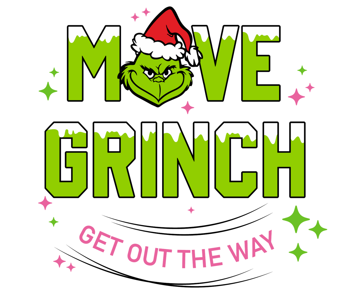 Grinch Christmas DTF transfer design