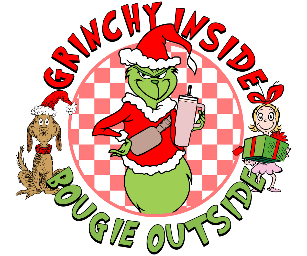 Grinch Christmas DTF transfer design