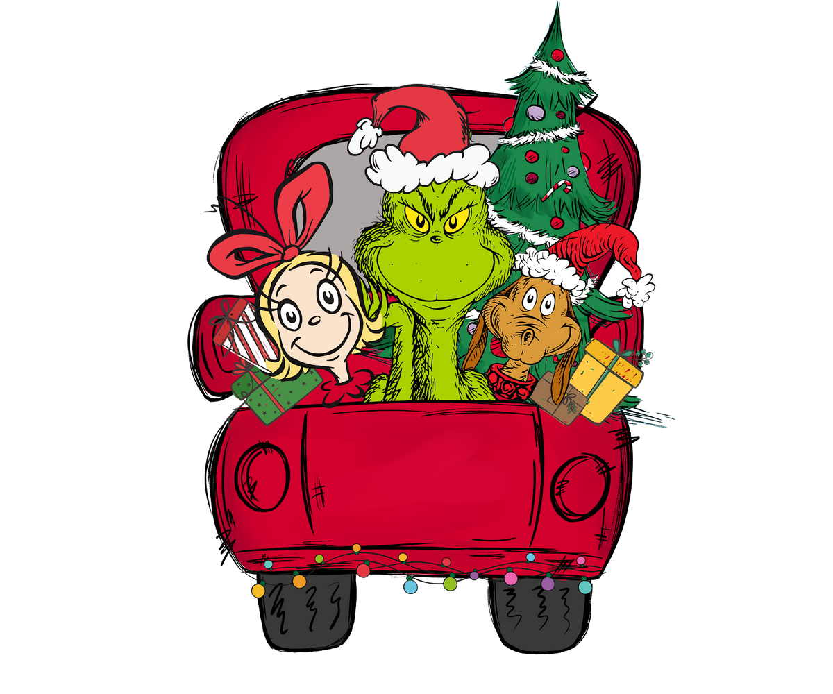 Grinch Christmas DTF transfer design