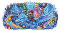 Mario UV printed glass tumbler wrap design