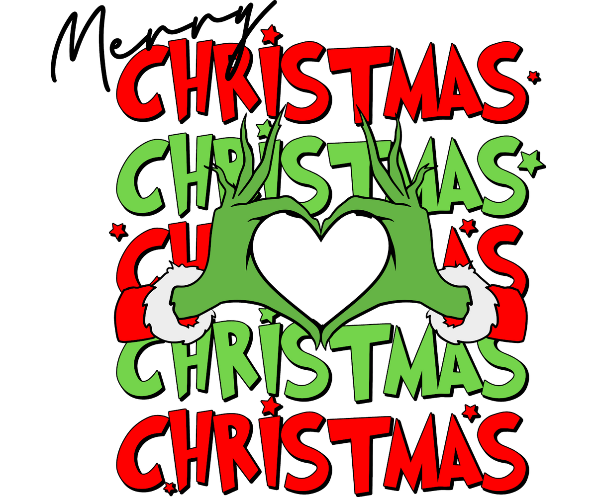 Grinch Christmas DTF transfer design