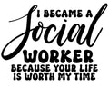 Social Worker DTF transfer design