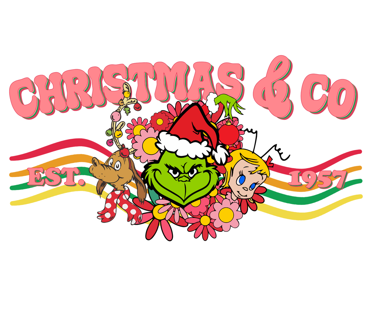 Grinch Christmas DTF transfer design