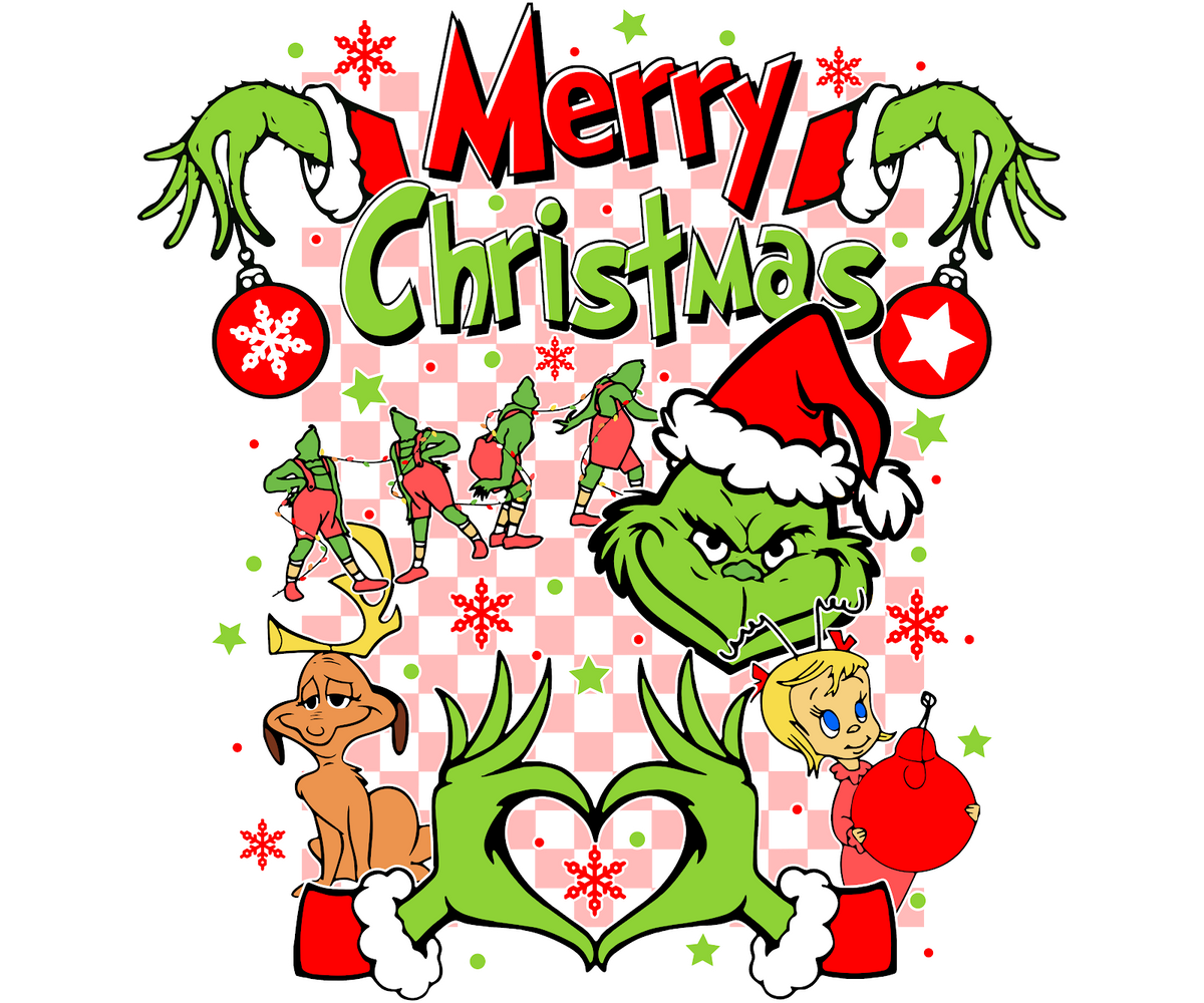 Grinch Christmas DTF transfer design