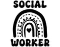 Social Worker DTF transfer design