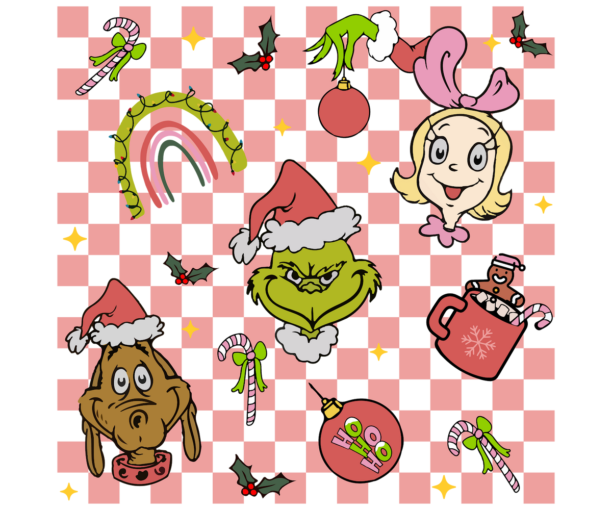 Grinch Christmas DTF transfer design
