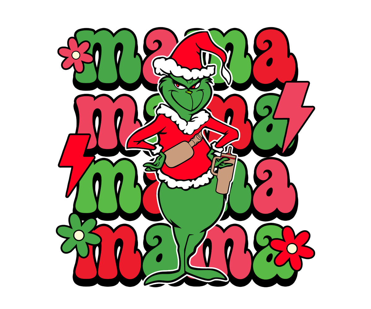 Grinch Christmas DTF transfer design