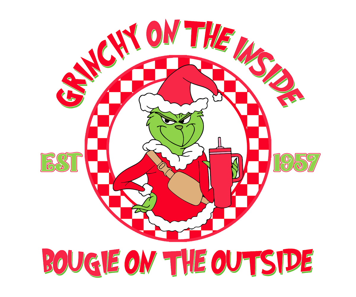 Grinch Christmas DTF transfer design