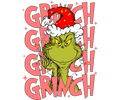 Grinch Christmas DTF transfer design