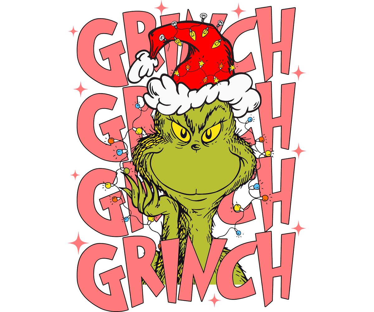 Grinch Christmas DTF transfer design