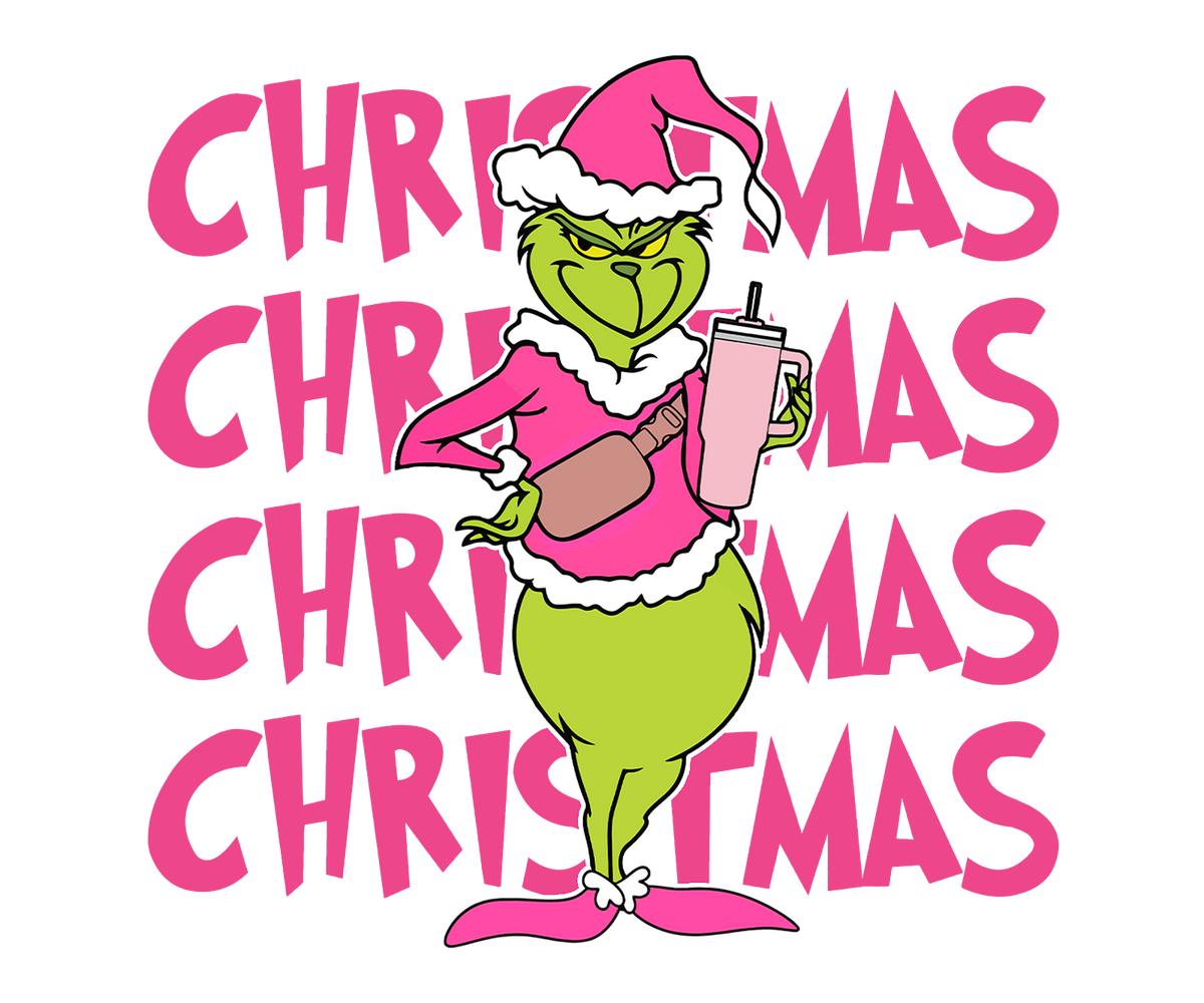 Grinch Christmas DTF transfer design