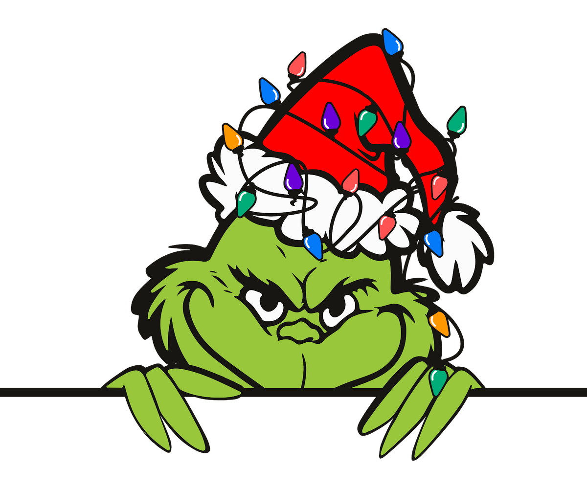 Grinch Christmas DTF transfer design