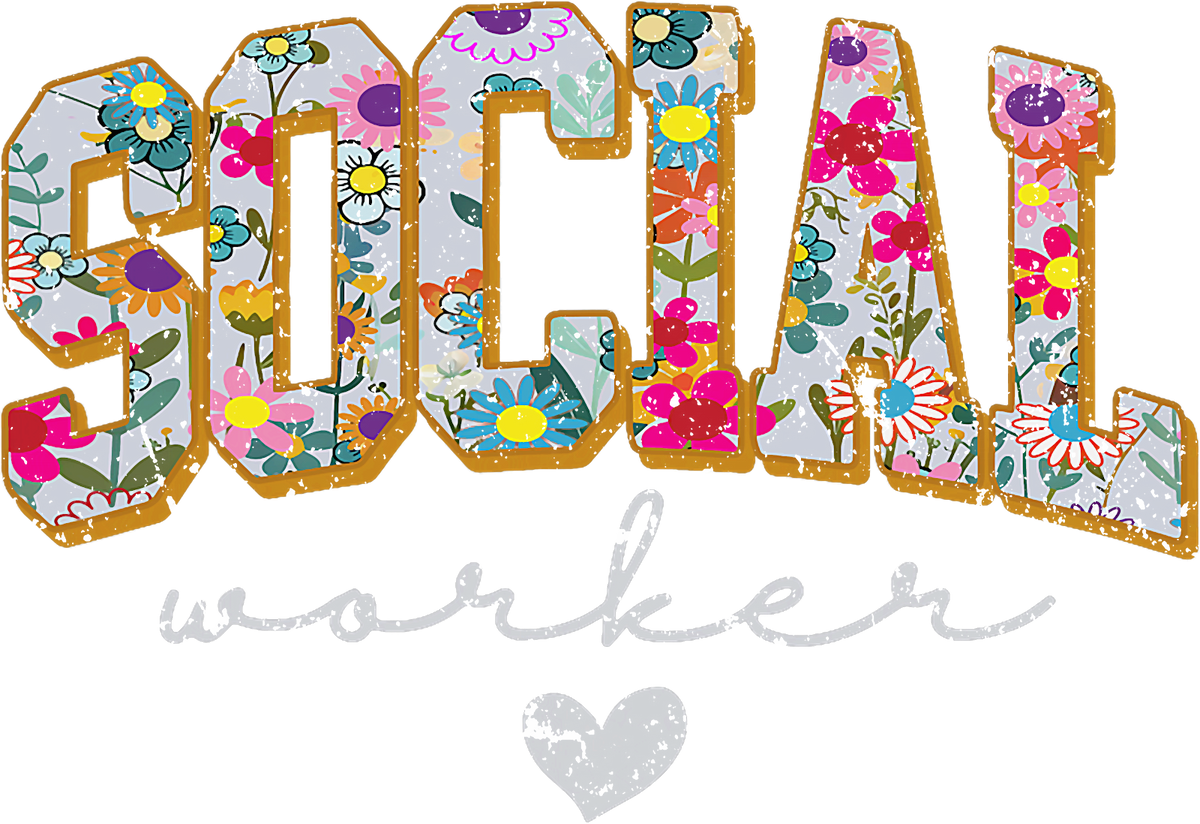 Floral Social Worker DTF Transfer
