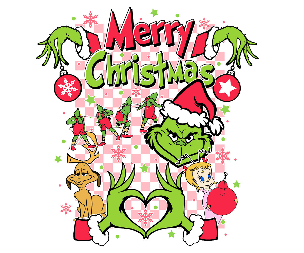 Grinch Christmas DTF transfer design