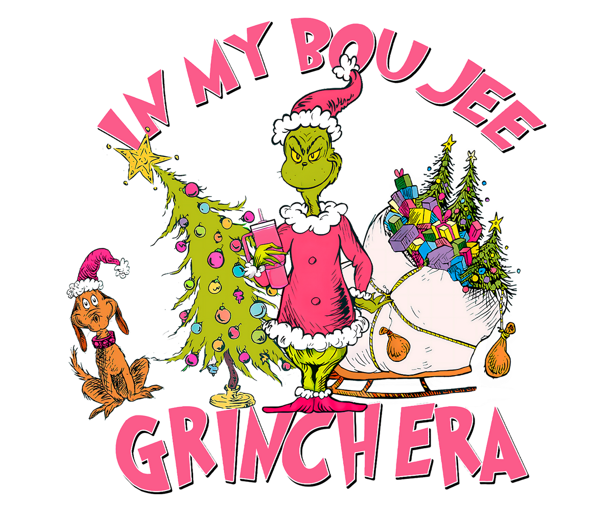 Grinch Christmas DTF transfer design