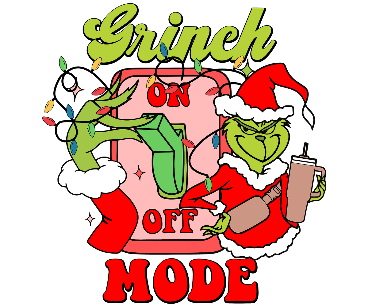Grinch Christmas DTF transfer design