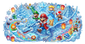 Mario UV printed glass tumbler wrap design