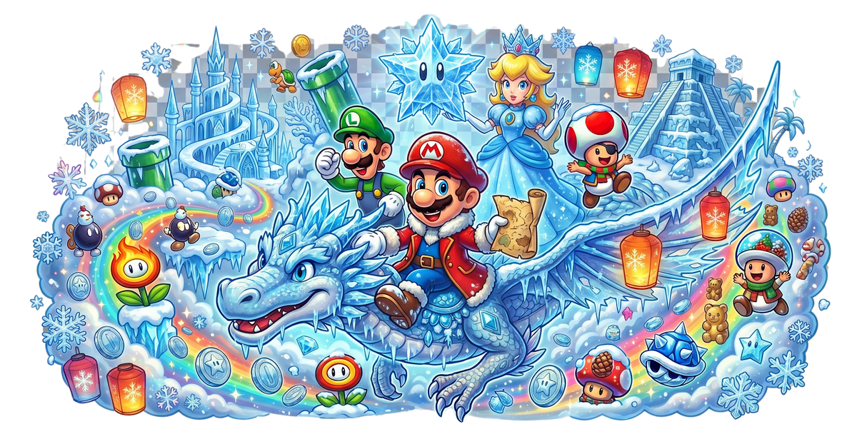 Mario UV printed glass tumbler wrap design