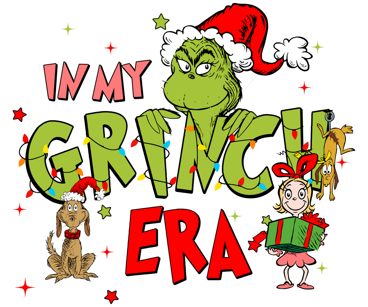 Grinch Christmas DTF transfer design