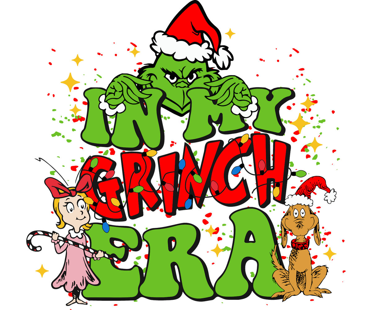Grinch Christmas DTF transfer design