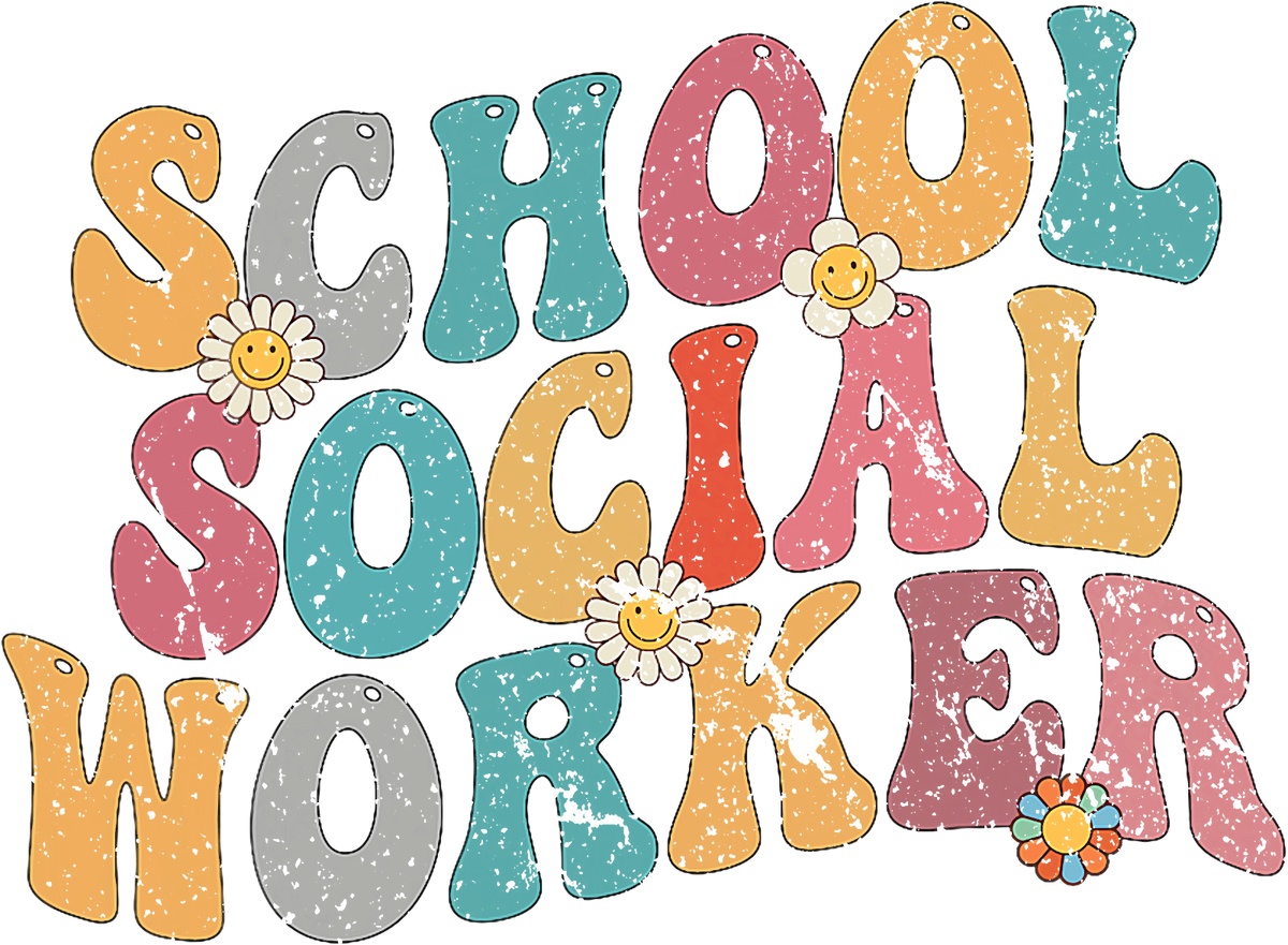 School Social Worker Groovy Retro Appreciation DTF Transfer
