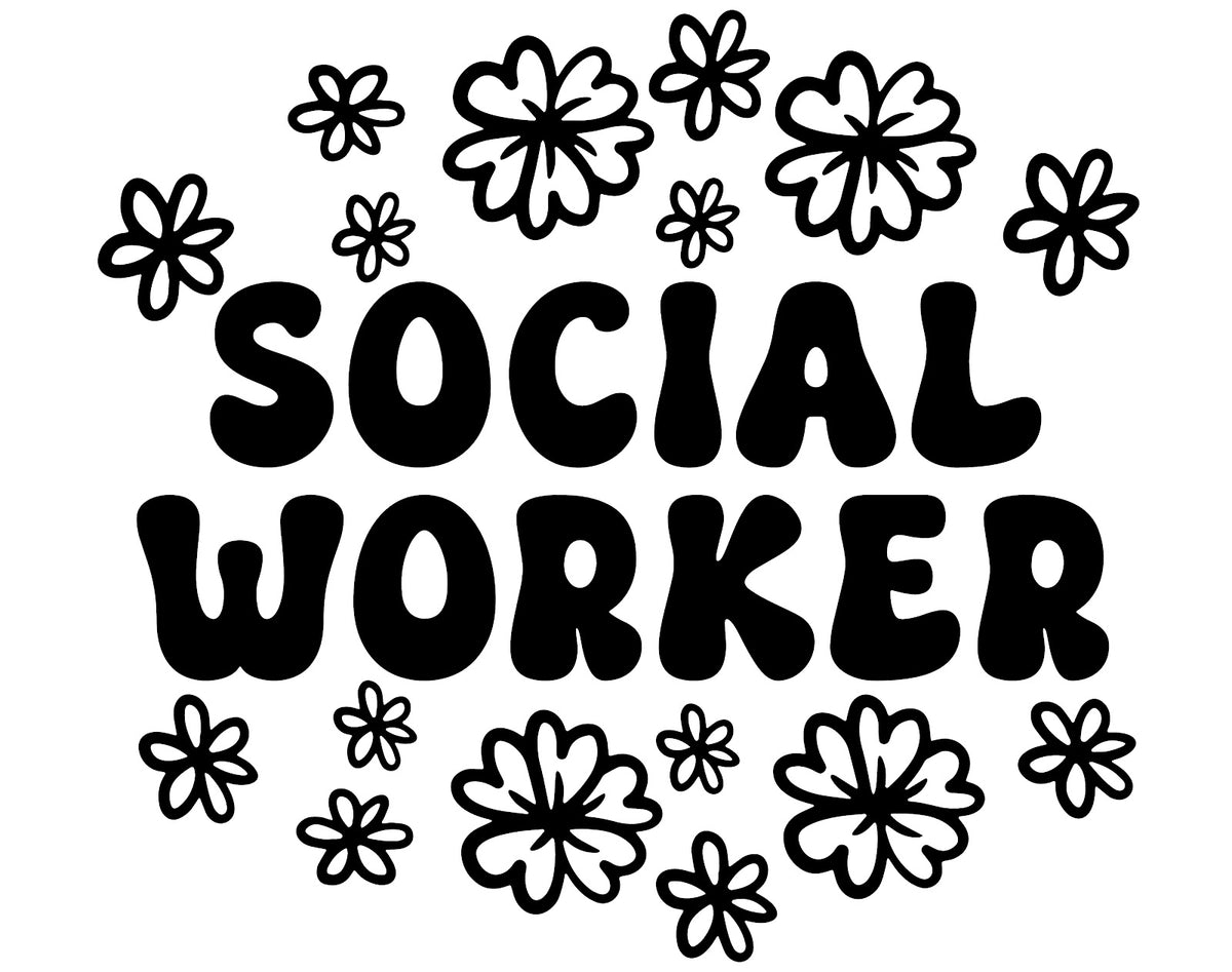 Social Worker DTF transfer design