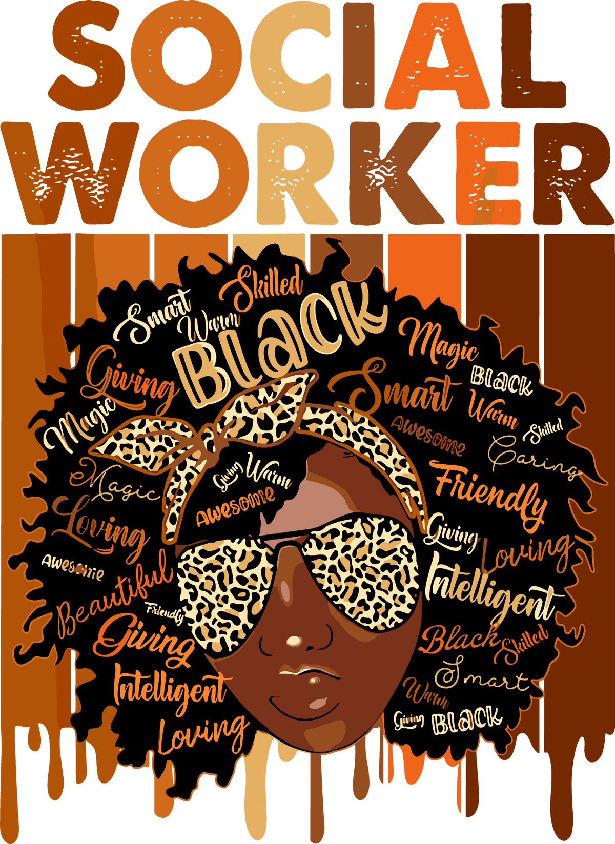 Social Worker DTF transfer design