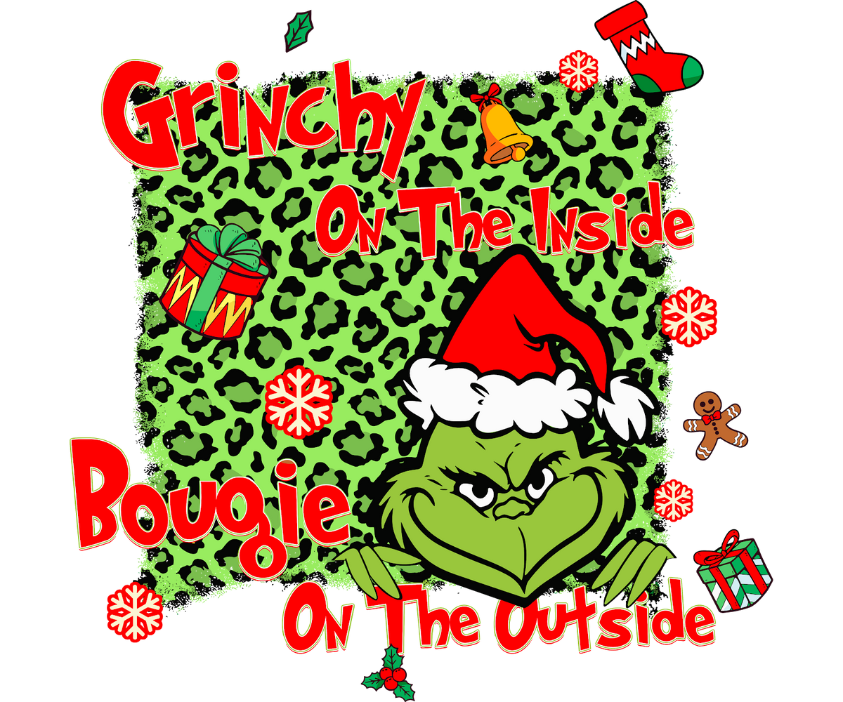 Grinch Christmas DTF transfer design